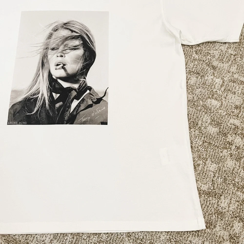 Anine Bing Ida Tee AB x Terry O’Neil—Brigitte Bardot Organic White Tee Large - Picture 9 of 12